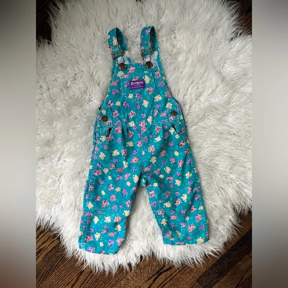 Vintage Oshkosh floral overalls